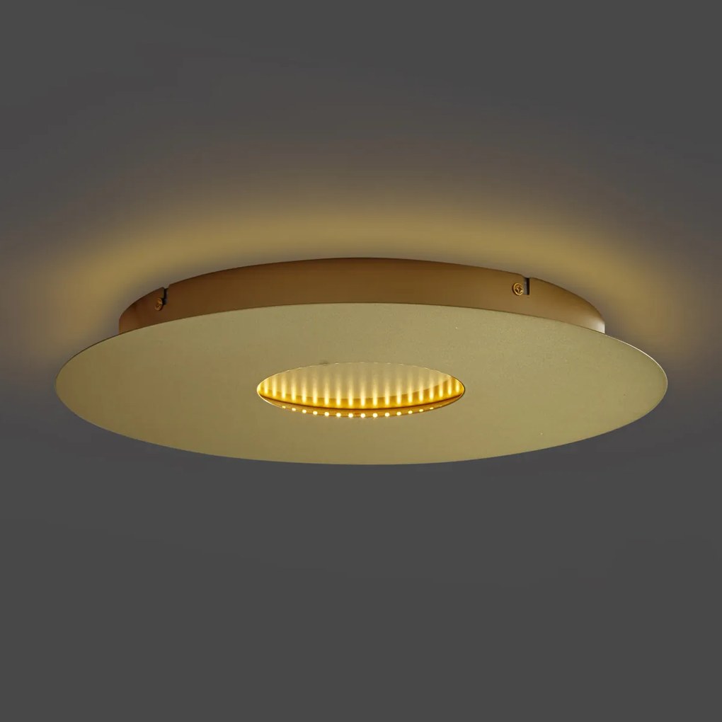 Candeeiro de Teto Moderno Dourado 40cm Incl. LED Regulável em 3 Passos - Morning