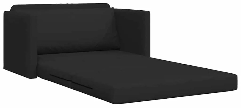 Sofá-Camas para Piso 2 em 1 Preto 124x71x78 cm Tecido