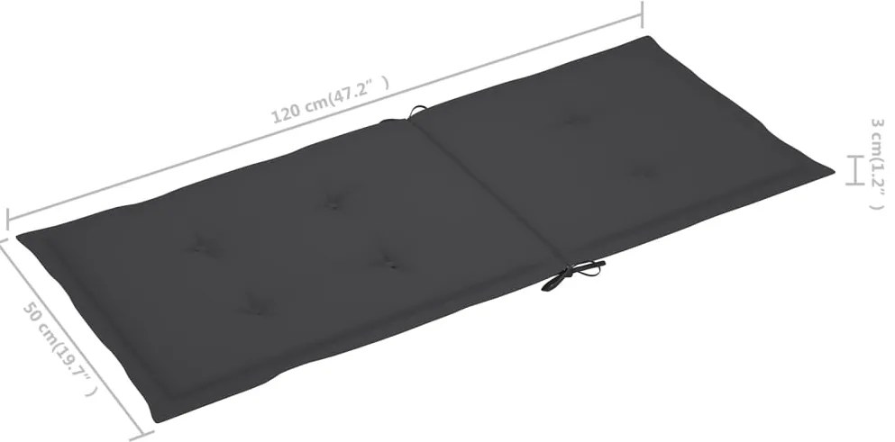 Cadeiras de jardim dobráveis c/ almofadões 3 pcs acácia maciça