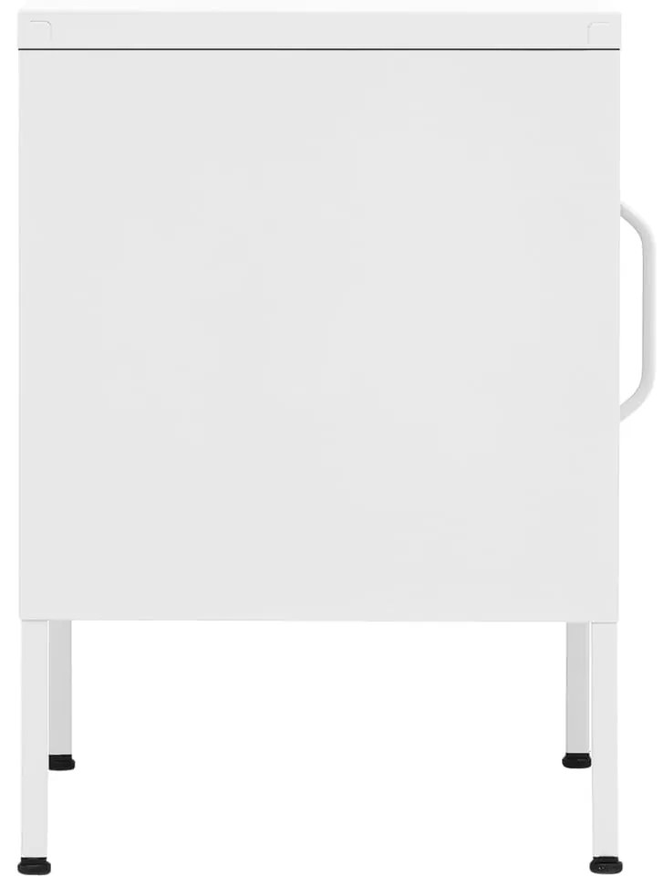Mesa de cabeceira 35x35x51 cm aço branco
