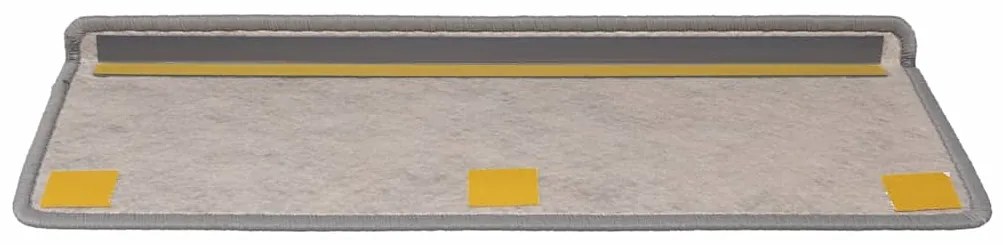 Tapetes escada adesivos aspeto sisal 30 pcs 65x21x4cm platina