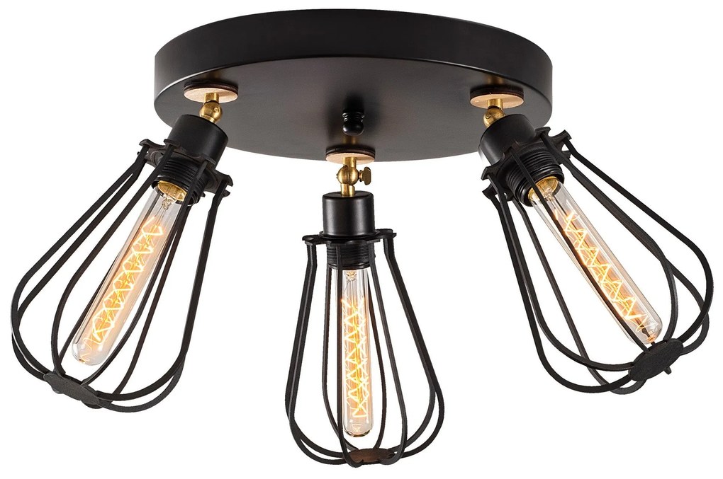 Candeeiro de Teto Fetiye – Preto e Dourado – Diâmetro 57 cm, Altura 30