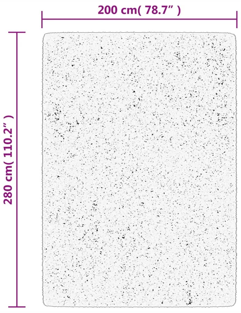 Tapete shaggy de pelo alto PAMPLONA 200x280 cm bege