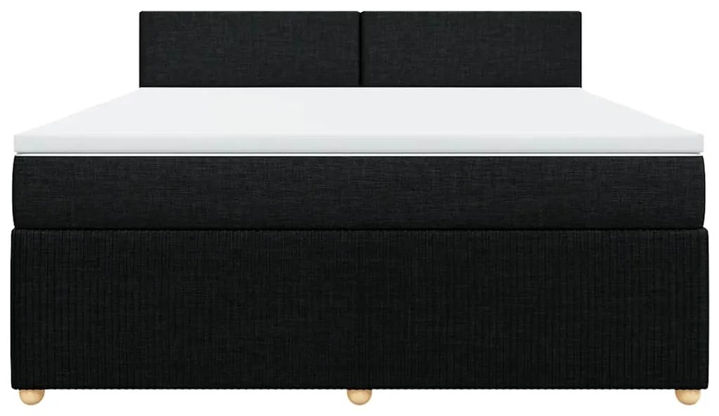 Cama com molas/colchão 180x200 cm tecido preto