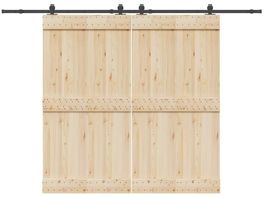 Kit de ferragens para porta deslizante 305 cm aço preto
