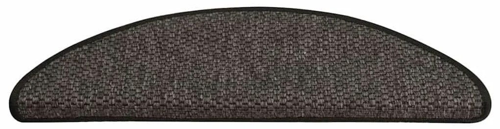 Tapetes escada adesivos aspeto sisal 30pcs 65x21x4 cm antracite