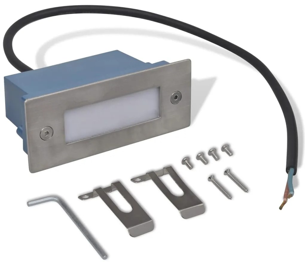 Luzes LED embutidas para escadas 12 pçs 44x111x56 mm