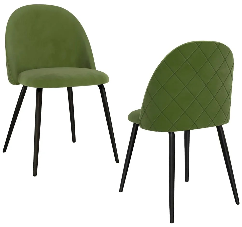 vidaXL Cadeiras de jantar 2 pcs tecido verde