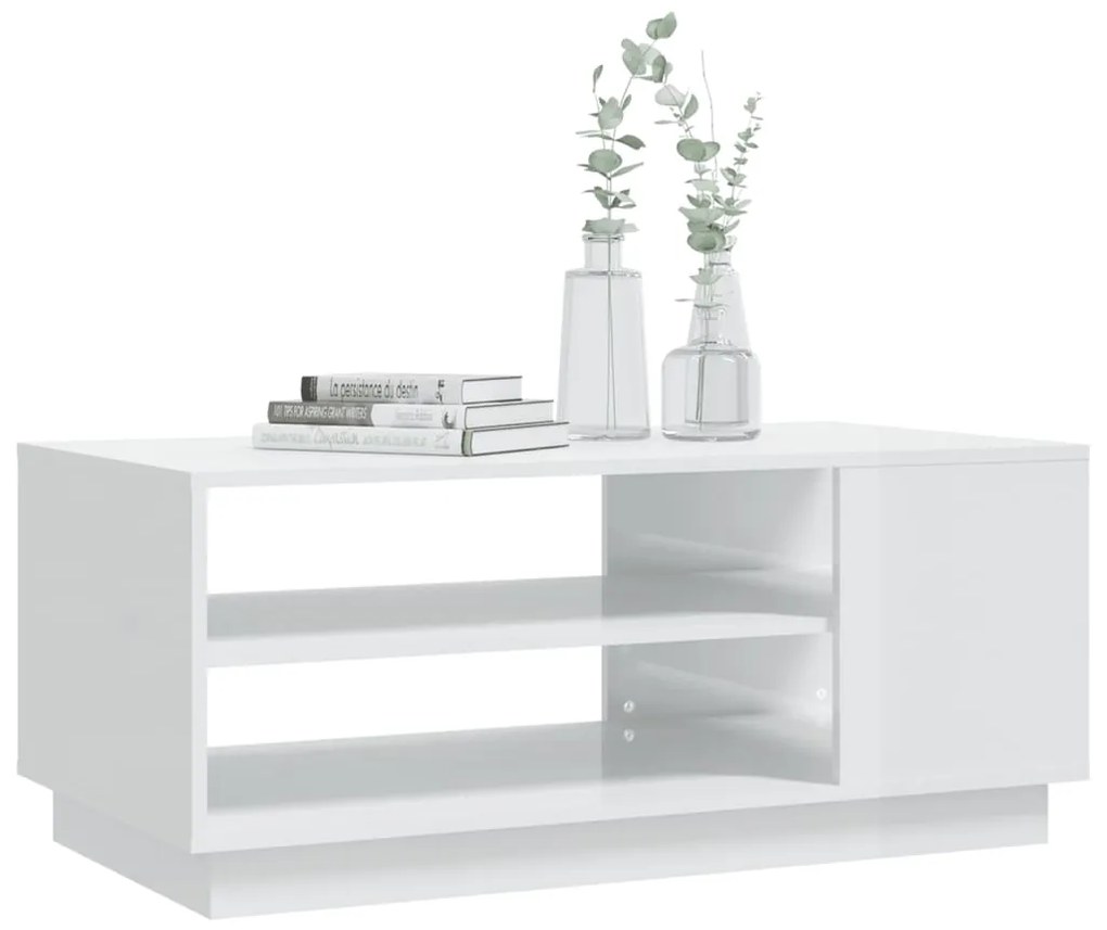 Mesa de centro 102x55x43 cm aglomerado branco brilhante