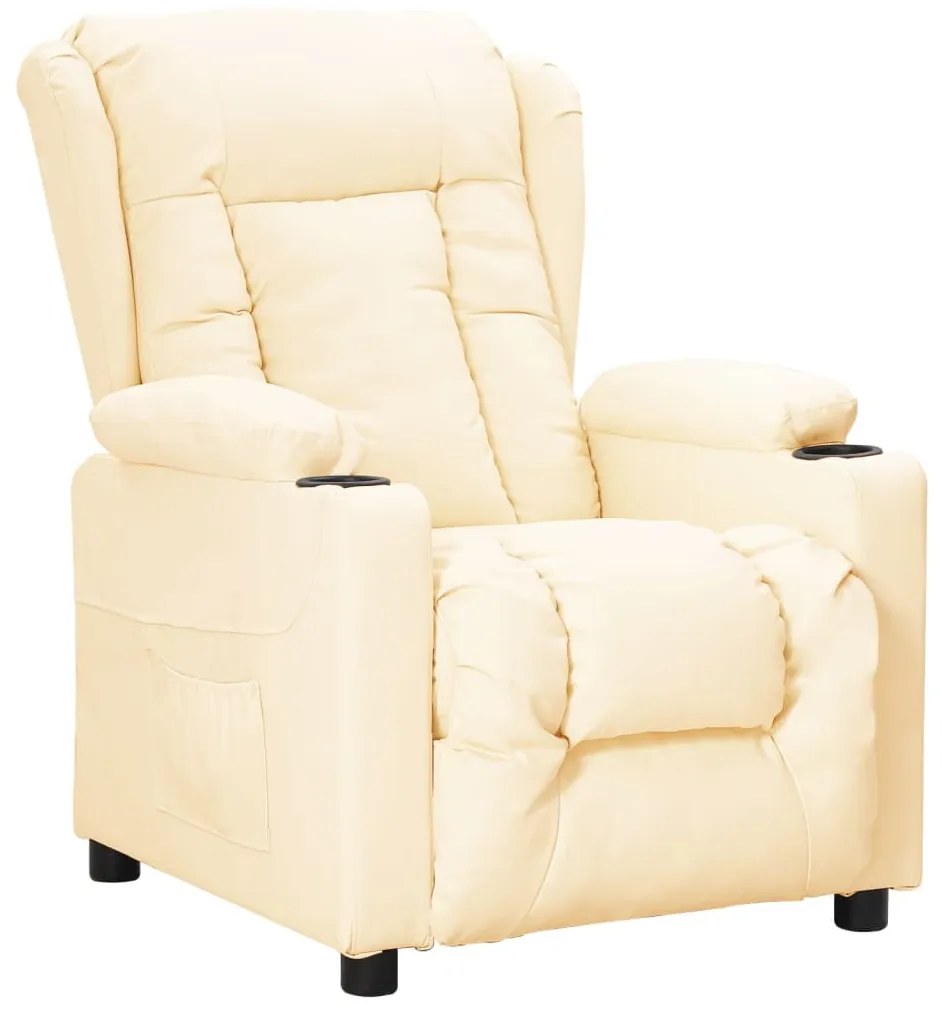 Poltrona elevatória couro artificial cor creme