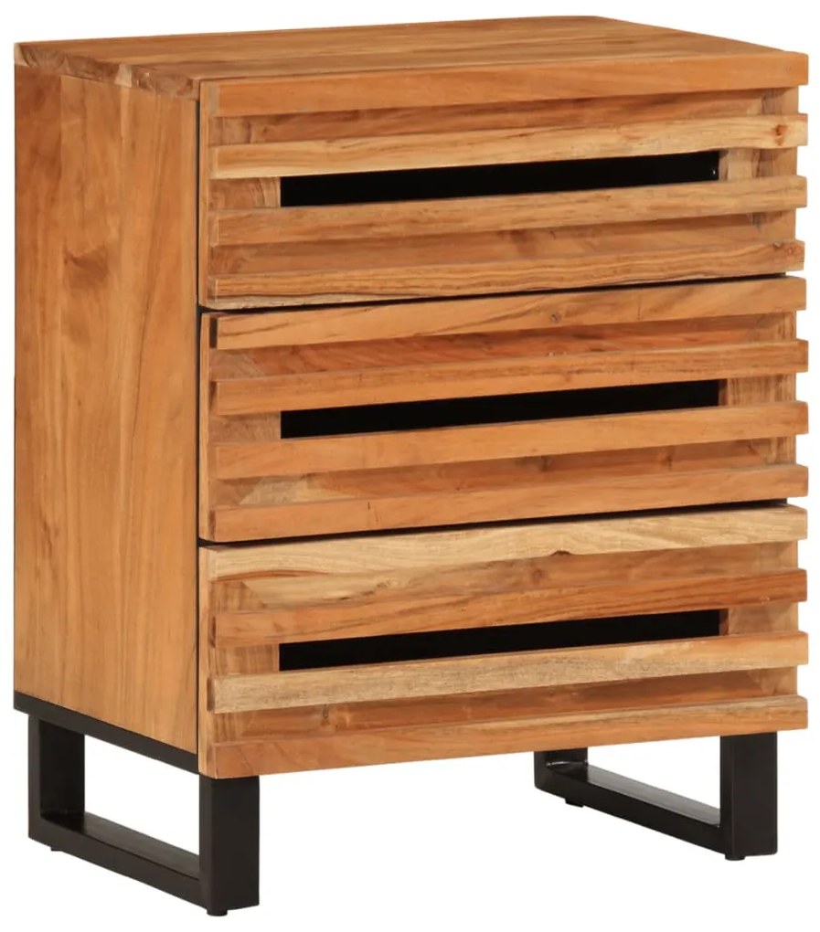 vidaXL Mesa de cabeceira 50x34x62 cm madeira de acácia maciça