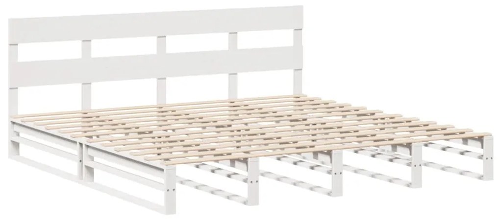 Cama sem colchão 180x200 cm madeira de pinho maciça branco