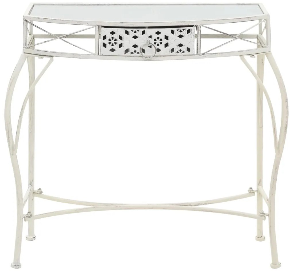 Mesa de apoio estilo francês 82x39x76 cm metal branco