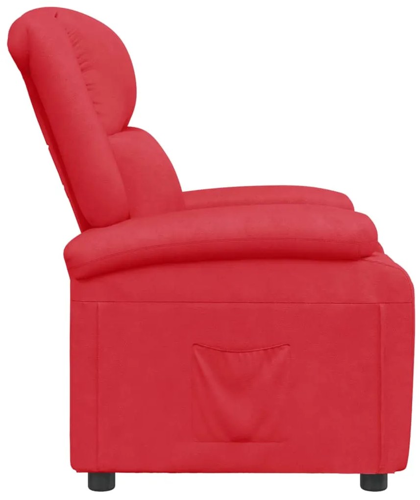 Poltrona reclinável couro artificial vermelho