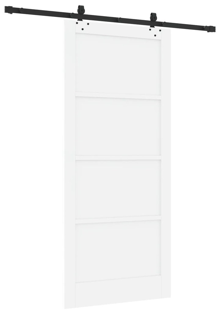 Porta deslizante vidaXL com conjunto de ferragens Branca 93x211 cm Mad