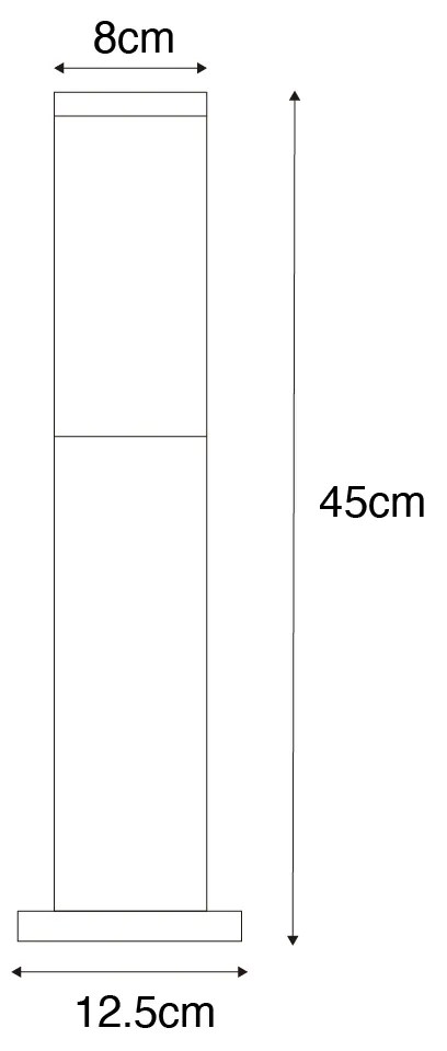 Poste de luz inteligente para exterior cinza escuro com fumaça de 45 cm, incluindo WiFi P45 - Malios