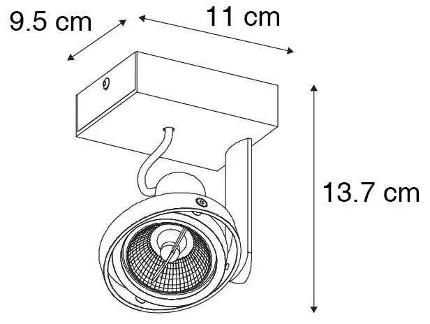 Foco moderno preto - Master 70 Moderno