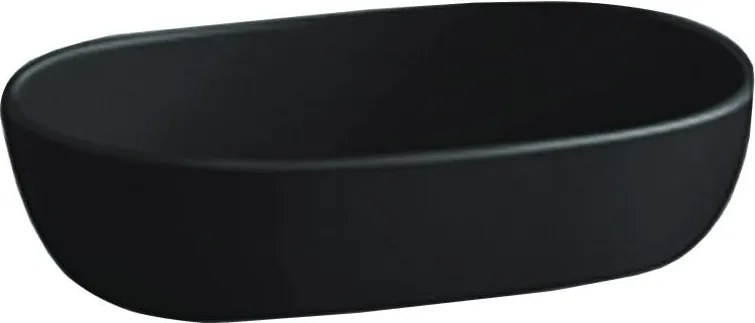 Mexen Viki lavatório de bancada 59 x 40 cm, preto brilhante - 21056070