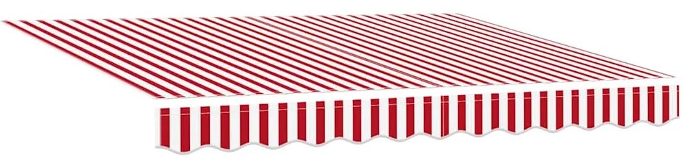 Toldo Retrátil Manual com LED Listrado Vermelho e Branco 350x250 cm