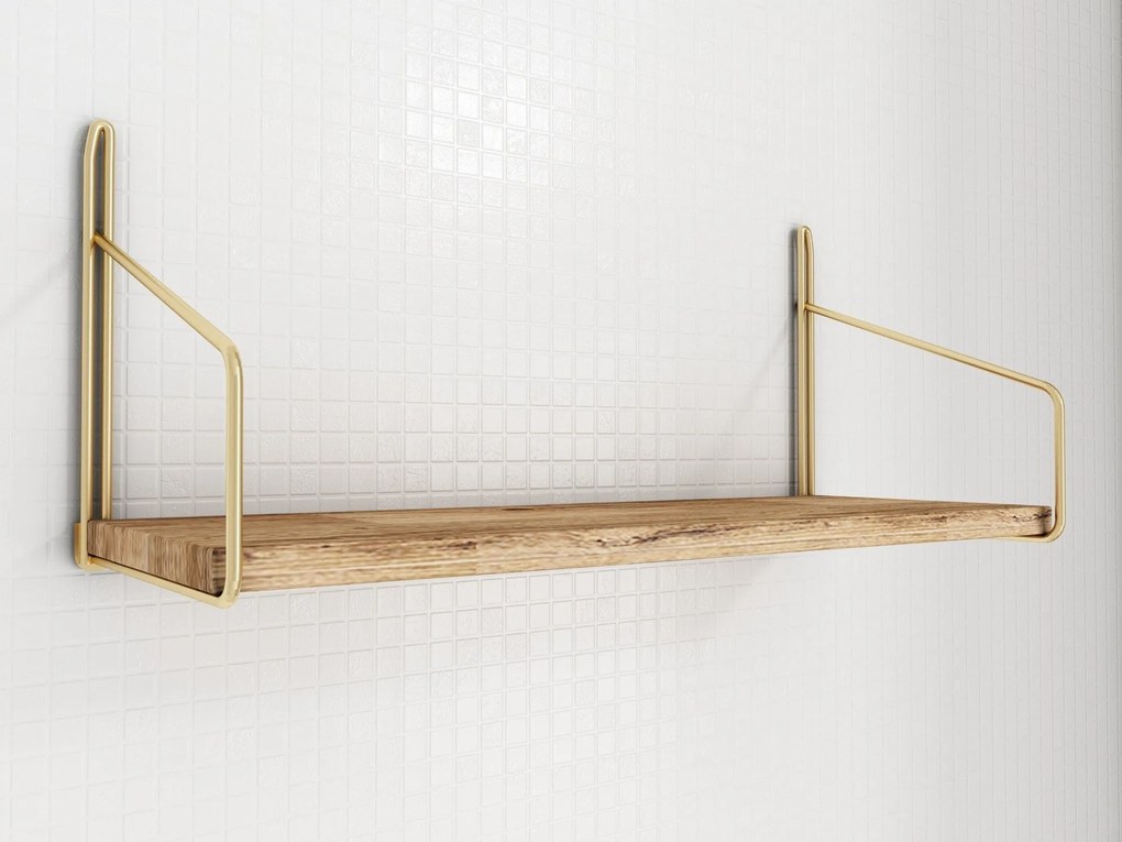 Prateleira Dekoratif Duvar Rafı – Ouro Castanho – 45x16x16 cm | Tribo