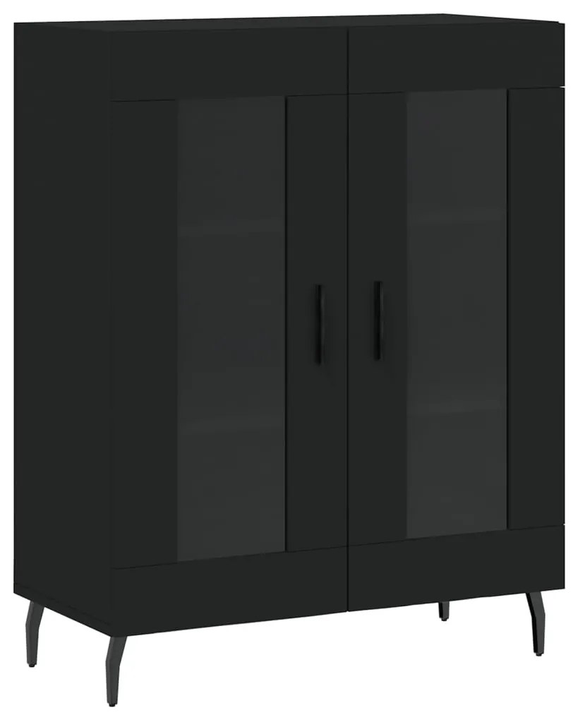 Armário alto 69,5x34x180 cm derivados de madeira preto
