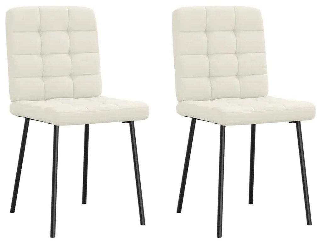 vidaXL Cadeiras de jantar 2 pcs veludo cor creme