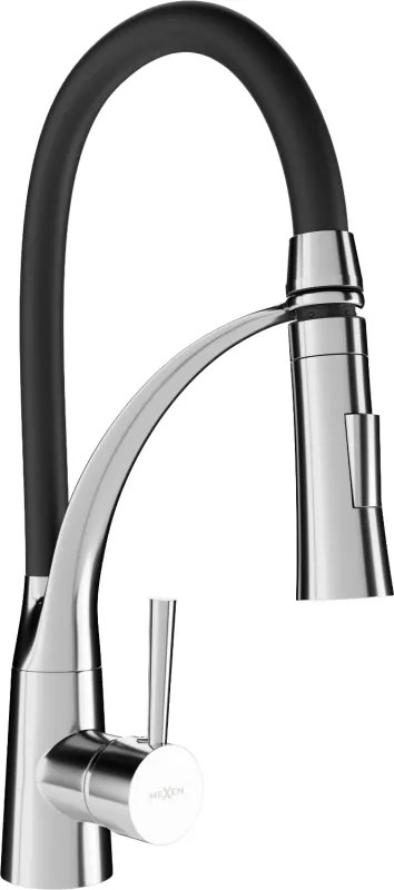Mexen Aster torneira de cozinha, cromada/preta - 73450-07