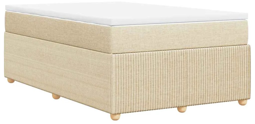 Cama boxspring com colchão 120x190 cm tecido cor creme