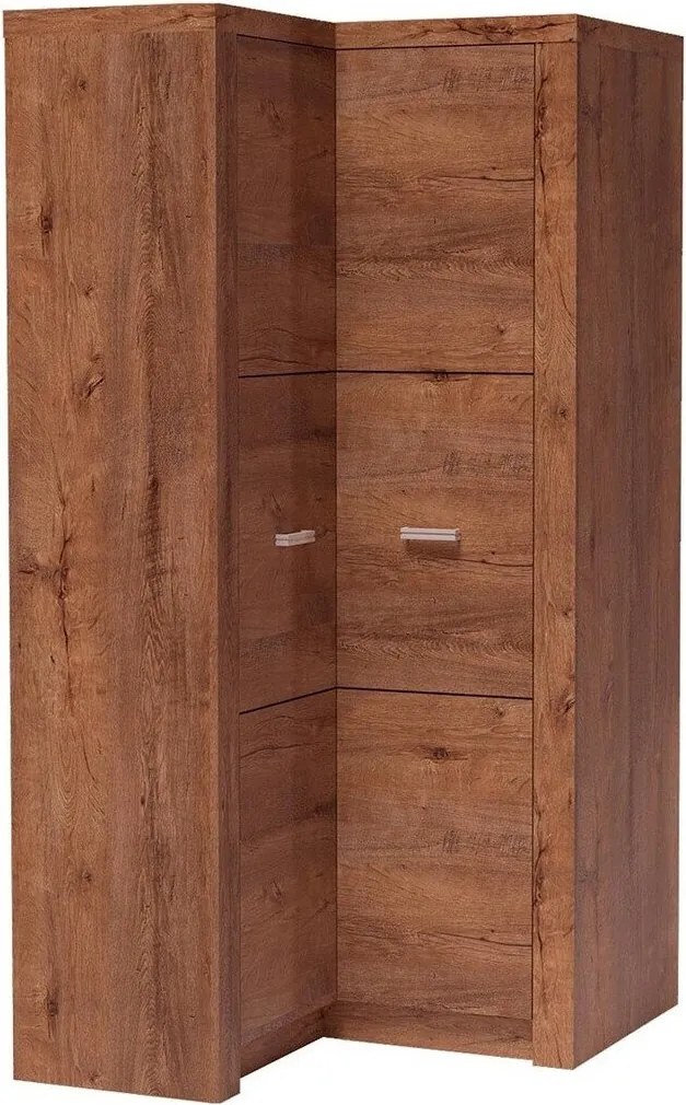 Roupeiro de canto Serfeno 111, Madeira de freixo, 192x106x90cm, 97 kg, Portas para roupeiro: Com dobradiças, Número de prateleiras: 5, Número de prateleiras: 5