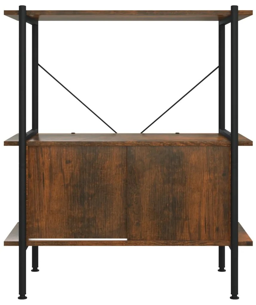 Estante de 3 prat. c/ armário 80x40x92cm aço/derivados madeira