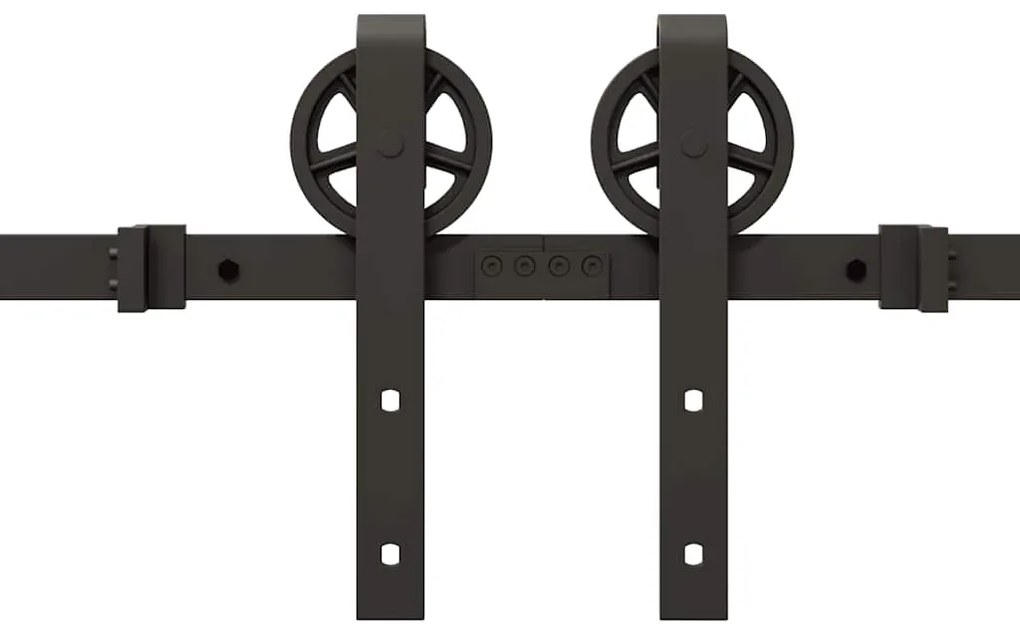 Kit de ferragens para porta deslizante 400 cm aço preto