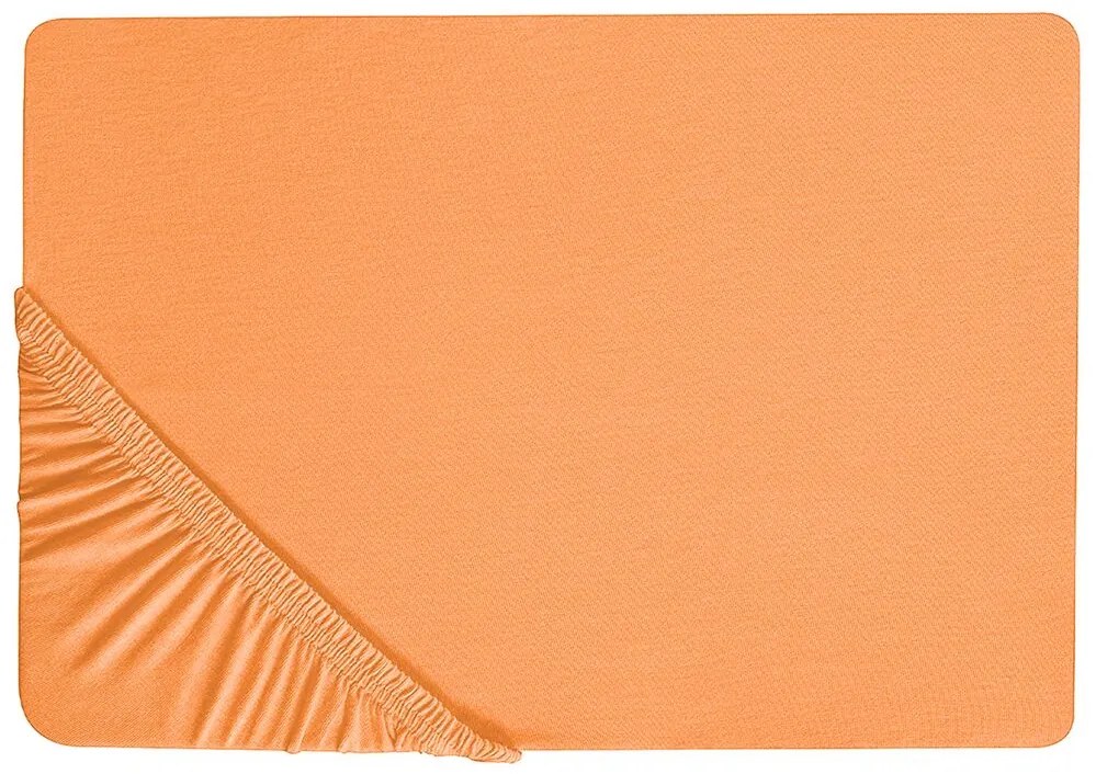 Lençol-capa em algodão laranja 180 x 200 cm JANBU Beliani