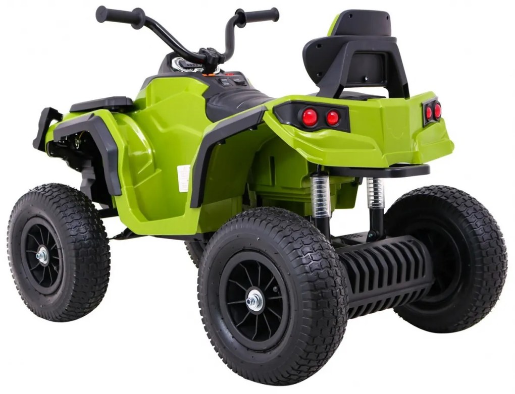 Moto 4 elétrica para crianças 12V ATV AIR, Rodas de AR, assento couro ecológico Verde
