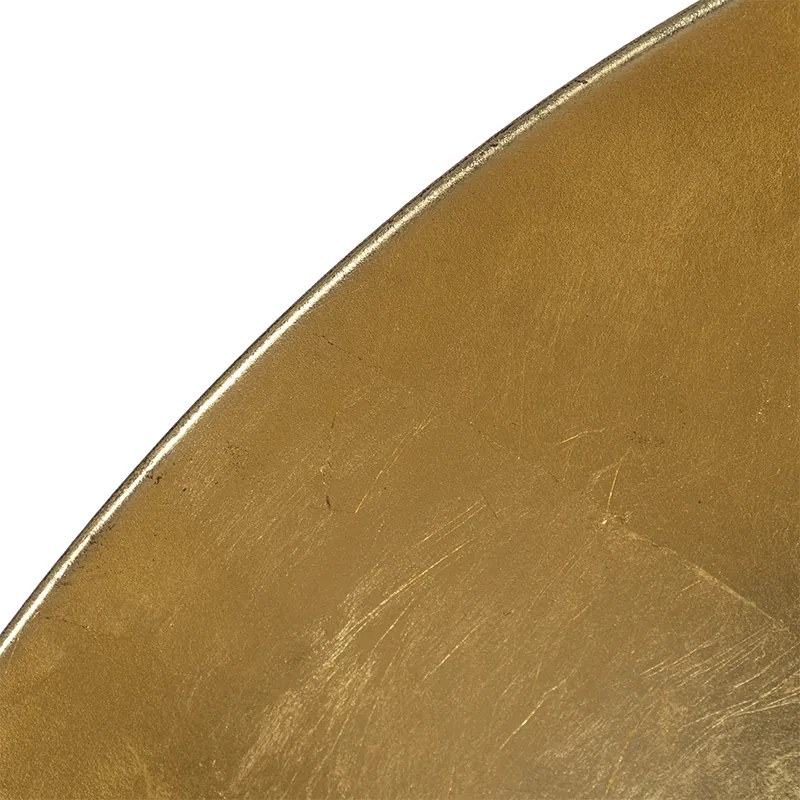 Candeeiro de pé industrial preto 50 cm com dourado ajustável - Magnax Industrial