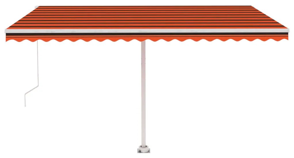 Toldo retrátil manual com LED 450x300 cm laranja e castanho