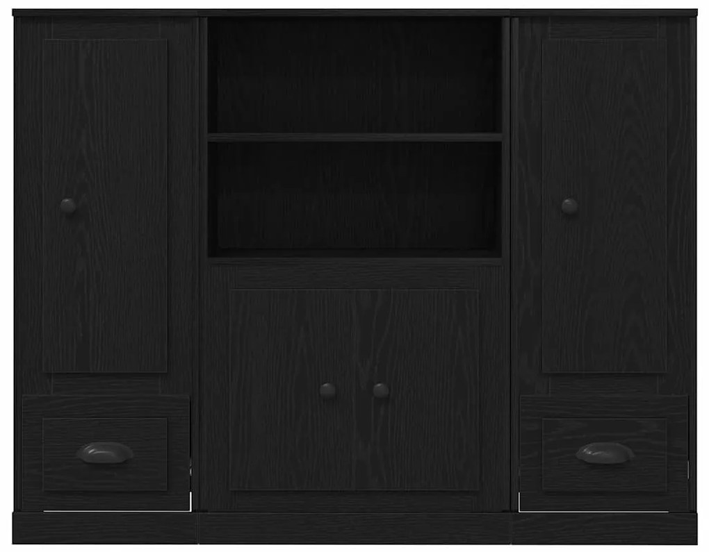 Highboard vidaXL Preto Carvalho 132x35,5x103,5 cm Madeira Engenharia