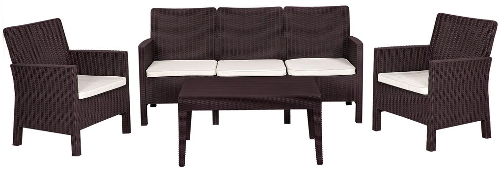 Conjunto Lounge SUN de Jardim – 2 Poltronas + Sofá 3 Lugares + Mesa de
