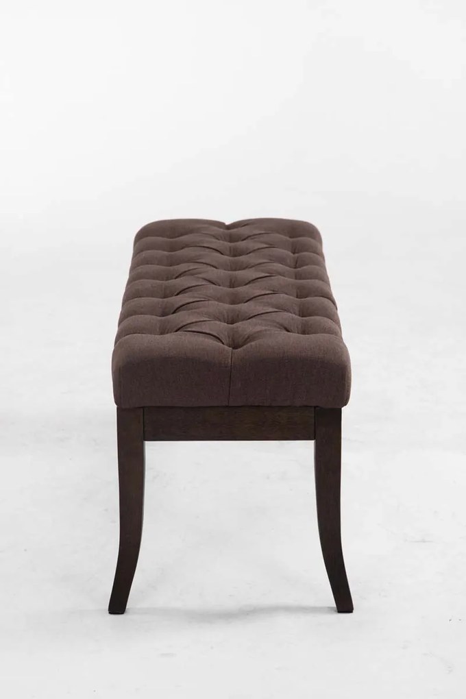 Banco Ramses em tecido com estrutura em antigo escuro 46 x 100 x 38 cm Castanho