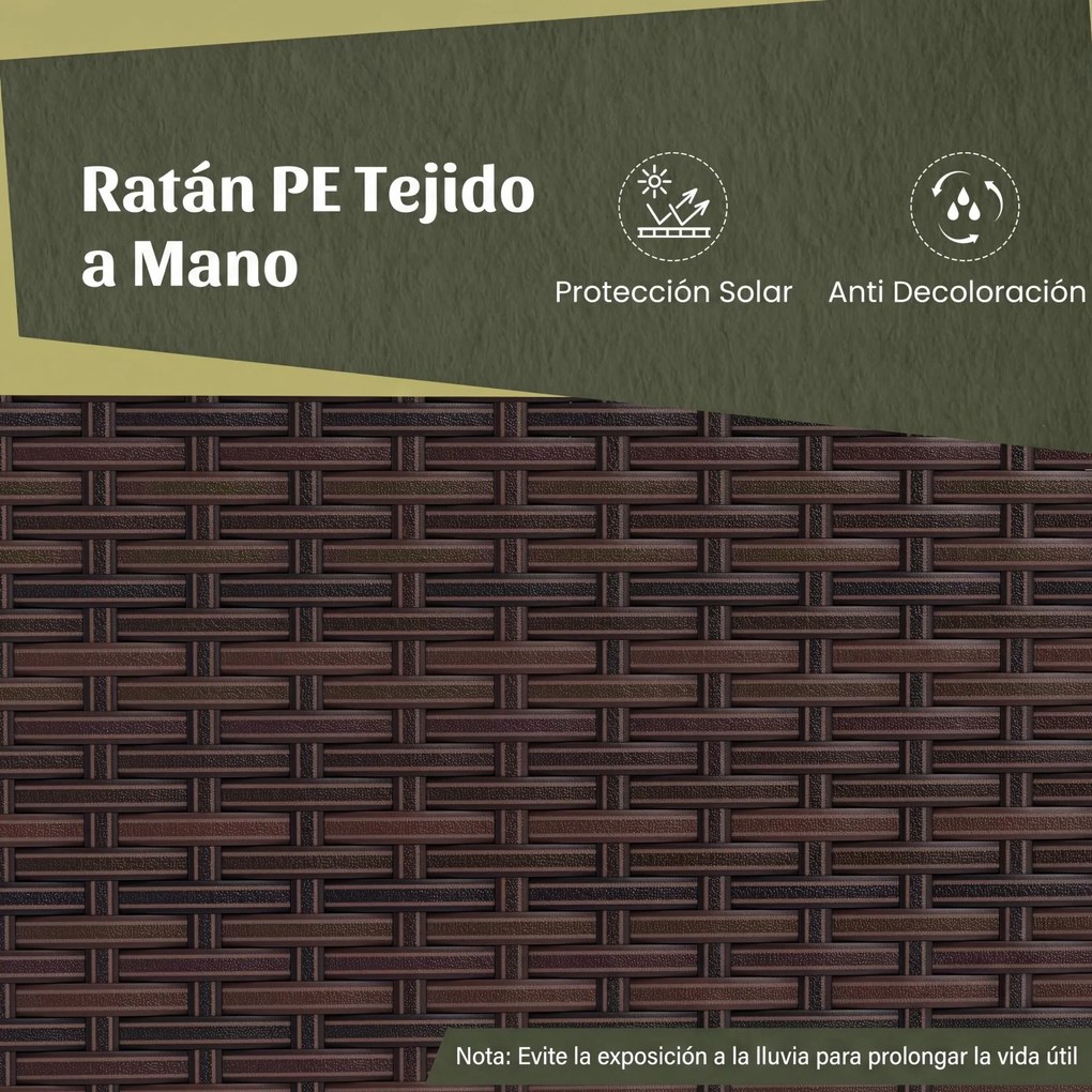 Banco Convertível de Exterior 2 em 1, 168 x 46 x 81 cm, Dobrável, Castanho