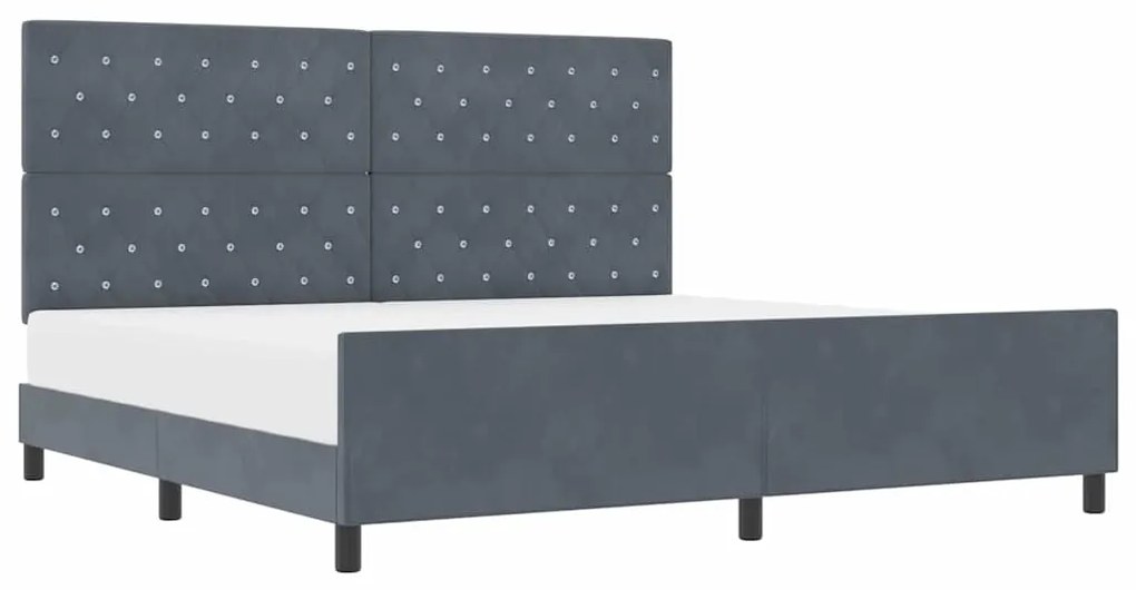 Cama vidaXL Cinza Escuro 200x200 cm Veludo
