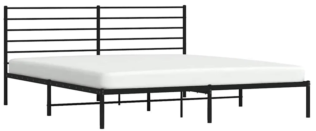 Estrutura de cama com cabeceira 193x203 cm metal preto