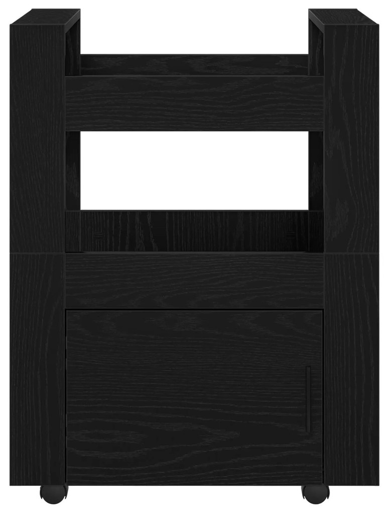 Carrinho de Cozinha vidaXL Carvalho Preto 60x45x80 cm Madeira Compósit