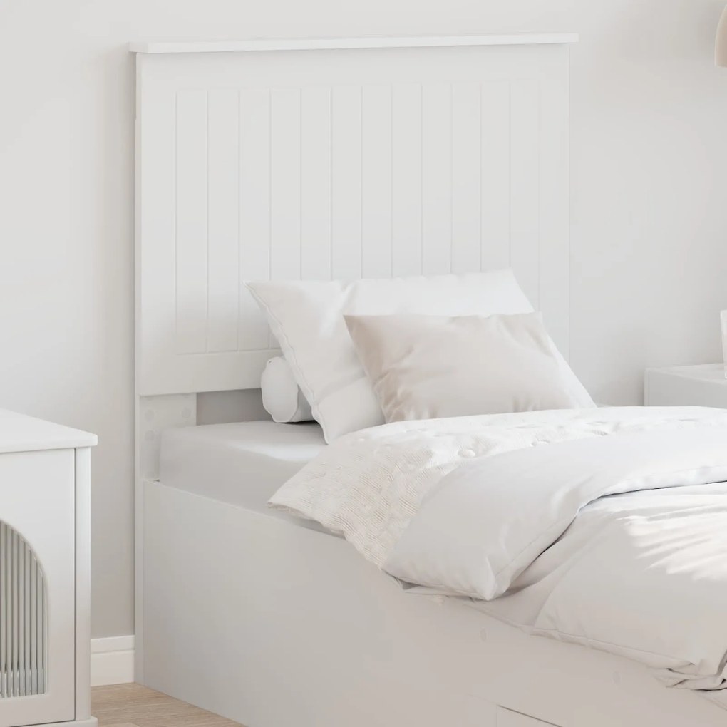 vidaXL Cabeceira com cabeceira Branco 75 cm Madeira processada