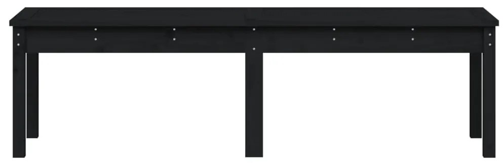 Banco de jardim c/ 2 lugares 159,5x44x45 cm pinho maciço preto