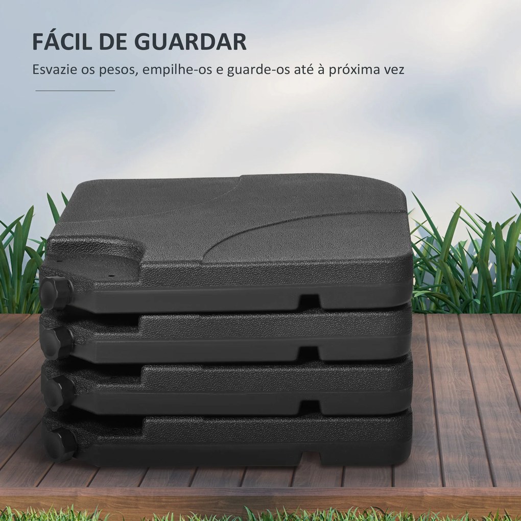 Outsunny Conjunto de Pesos para Base de Chapéu de Sol de 4 Peças Base