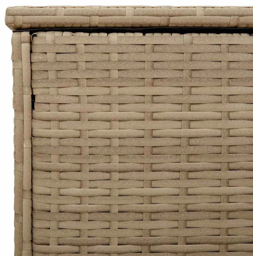 Caixa para almofadões de exterior 100x55x55,5 cm vime PE bege