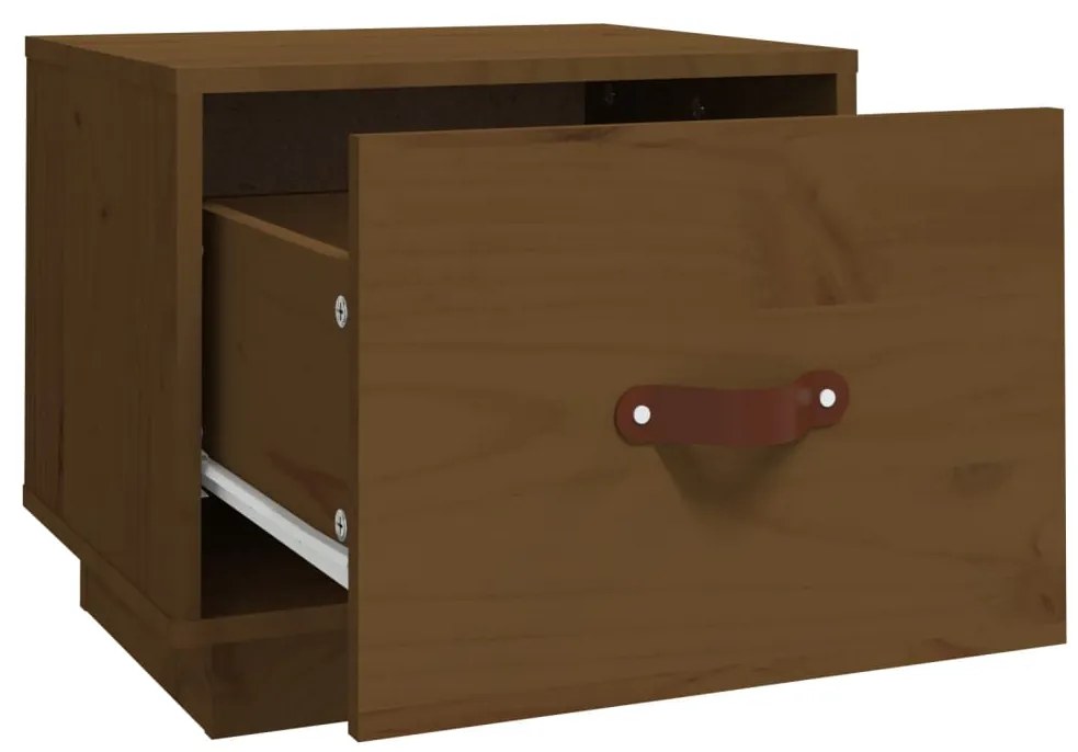 Mesa de cabeceira 40x34x35 cm pinho maciço castanho mel