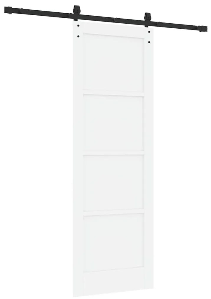 Porta Deslizante vidaXL com Conjunto de Hardware Branca 73.5x211 cm Ma