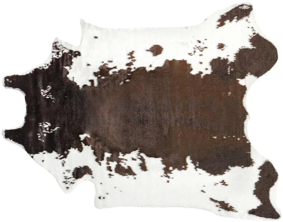 Tapete em pele sintética de vaca castanha e branca 150 x 200 cm BOGONG Beliani