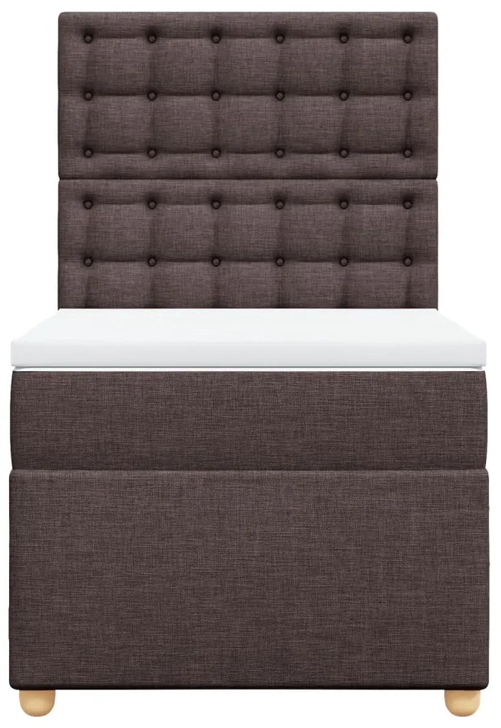 Cama com molas/colchão 90x200 cm tecido castanho-escuro